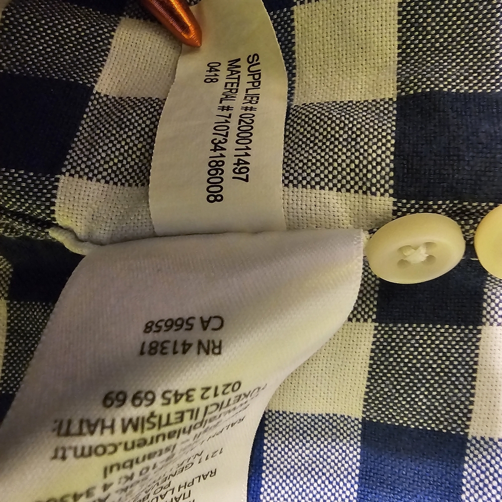 Polo Ralph Lauren Men's XL Gingham Oxford Shirt Blue/White Button Down Pony Logo - Picture 8 of 14